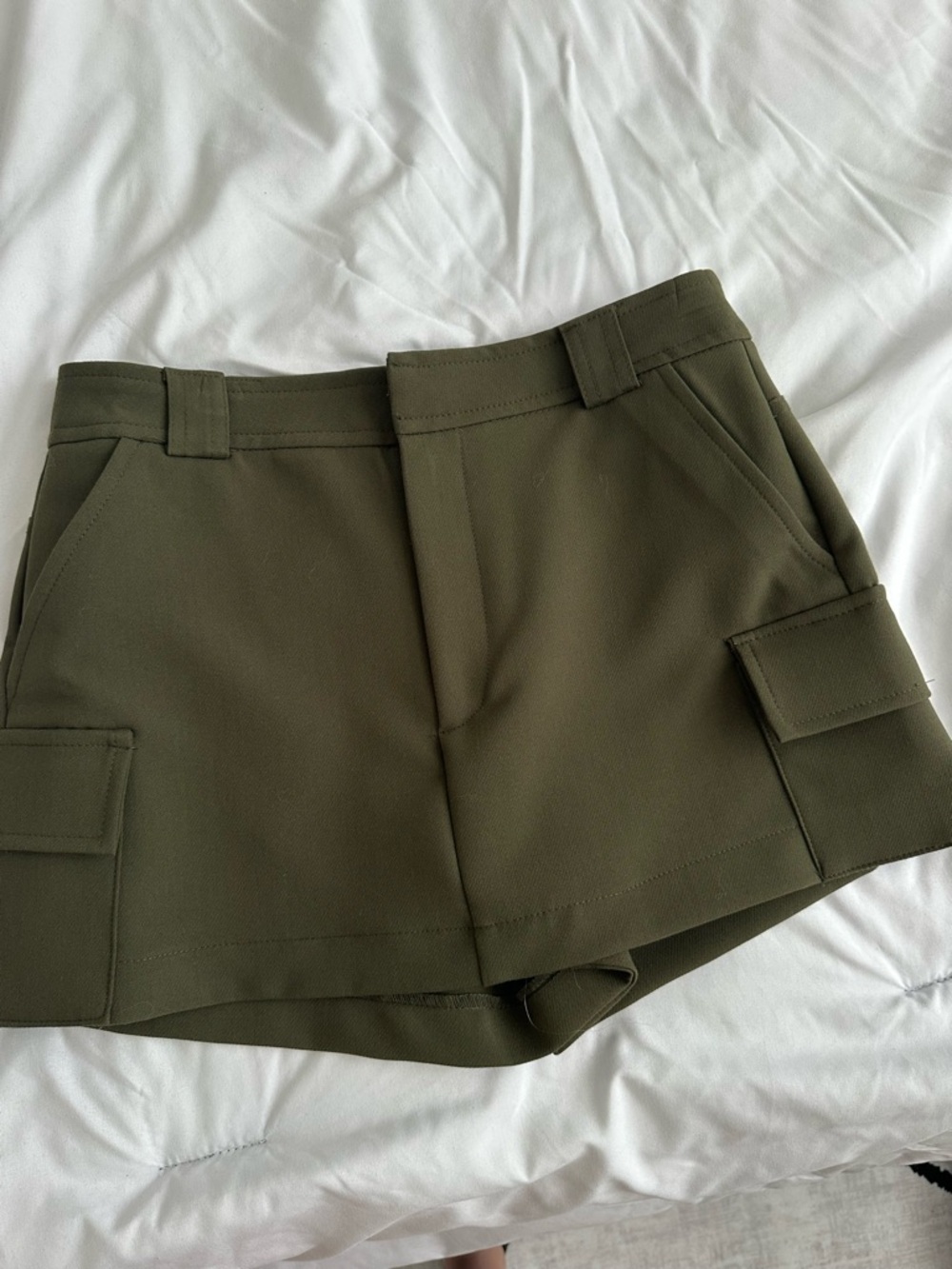 Zara Olive Green Utility Cargo Women’s Skort